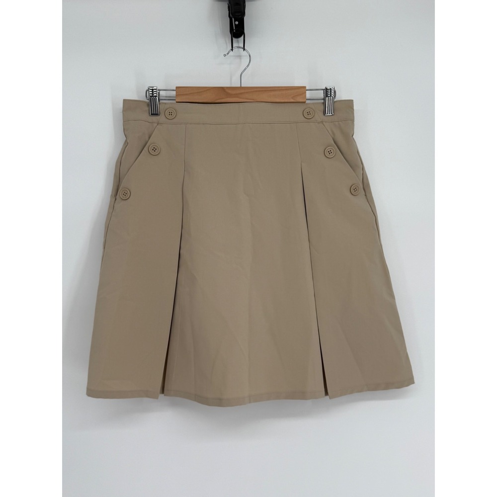 Nautica‎ School Uniform Girls Khaki Pleated Scooter Skirt Plus Sz 18.5